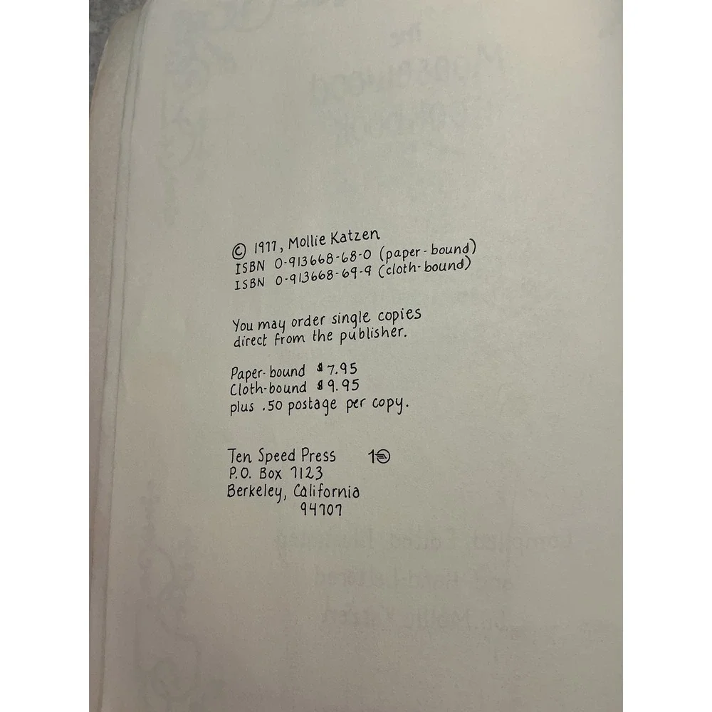Moosewood Cookbook - Mollie Katzen